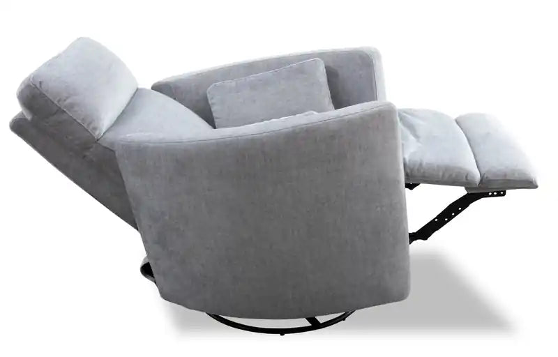 36 Fabric Swivel Glider Reclining Chair - Silver Cotton