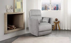 Fauteuil inclinable pivotant et coulissant en tissu de 36 po – Coton argenté