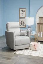 Fauteuil inclinable pivotant et coulissant en tissu de 36 po – Coton argenté