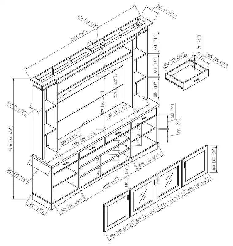 84 TV Stand with Storage and Cable Management for TVs up to 90- White