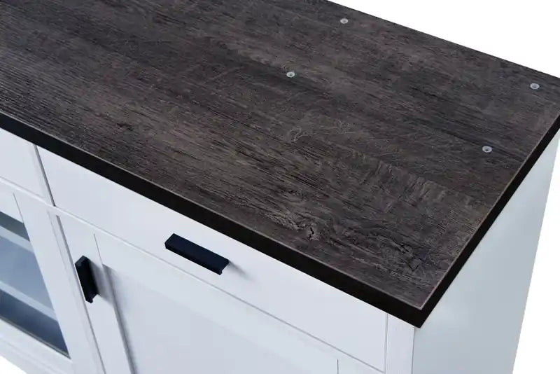 84 TV Stand with Storage and Cable Management for TVs up to 90- White