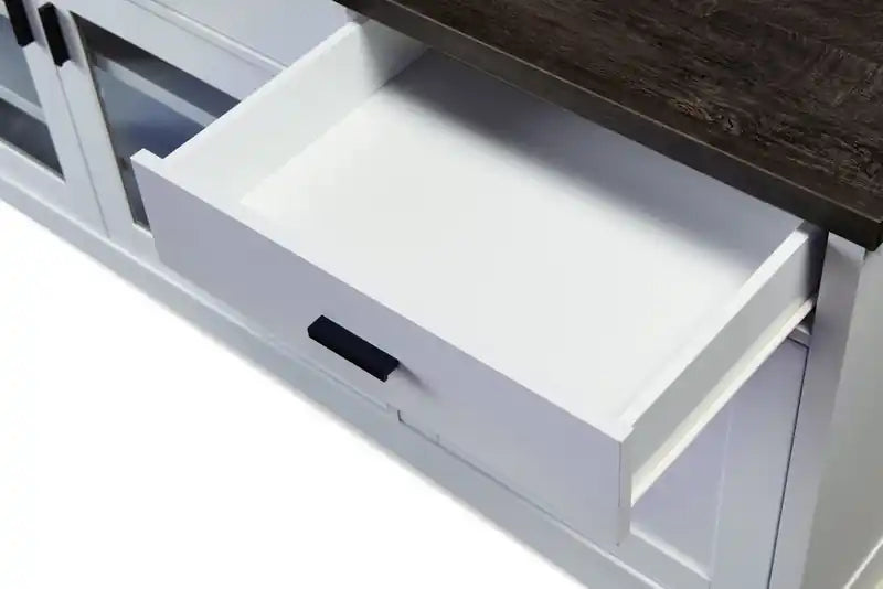 84 TV Stand with Storage and Cable Management for TVs up to 90- White