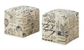 Monarch 2pc Ottoman Set with Vintage Script Design for Kids