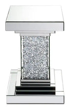 Table d'appoint miroir 12" avec cristaux