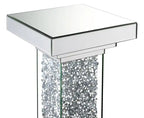 Table d'appoint miroir 12" avec cristaux