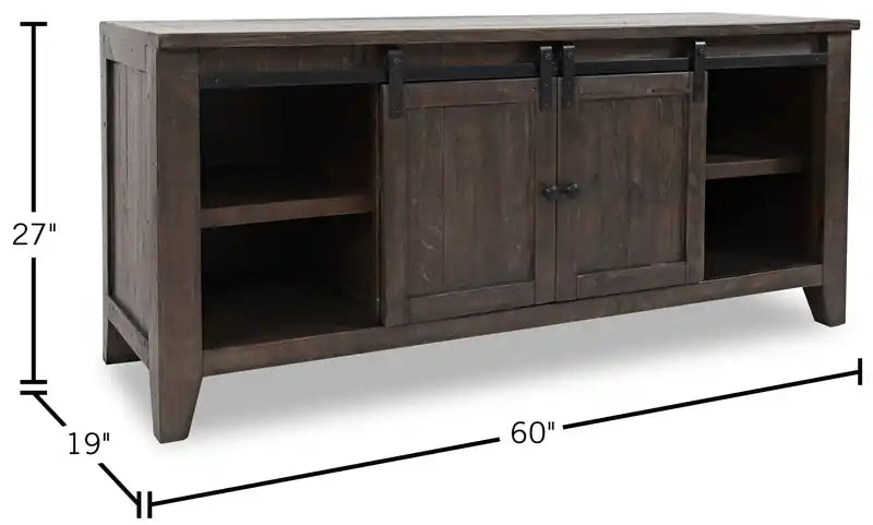 60 Rustic TV Stand with Storage and Cable Management for TVs up to 65- Brown