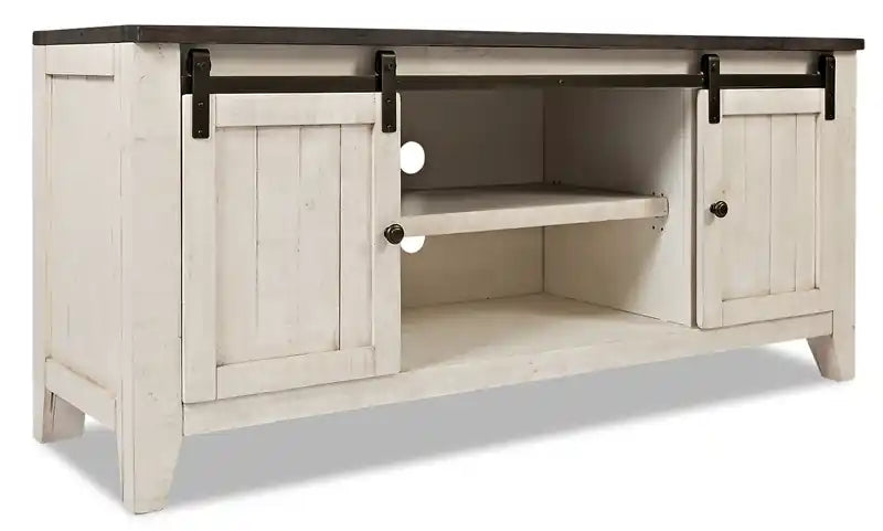 60 Rustic TV Stand with Storage and Cable Management for TVs up to 65- Brown