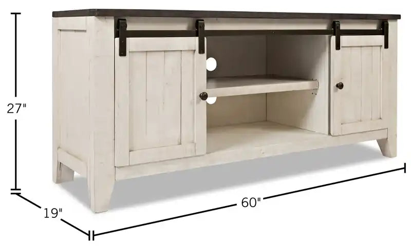 60 Rustic TV Stand with Storage and Cable Management for TVs up to 65- Brown