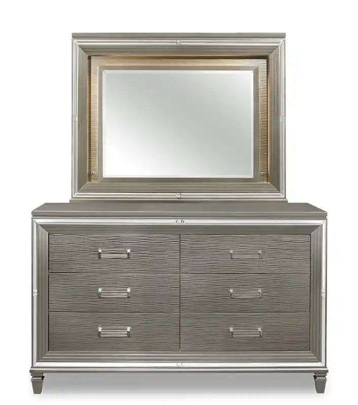 Bedroom 6-Drawer Dresser, 66W x 41H, Glam