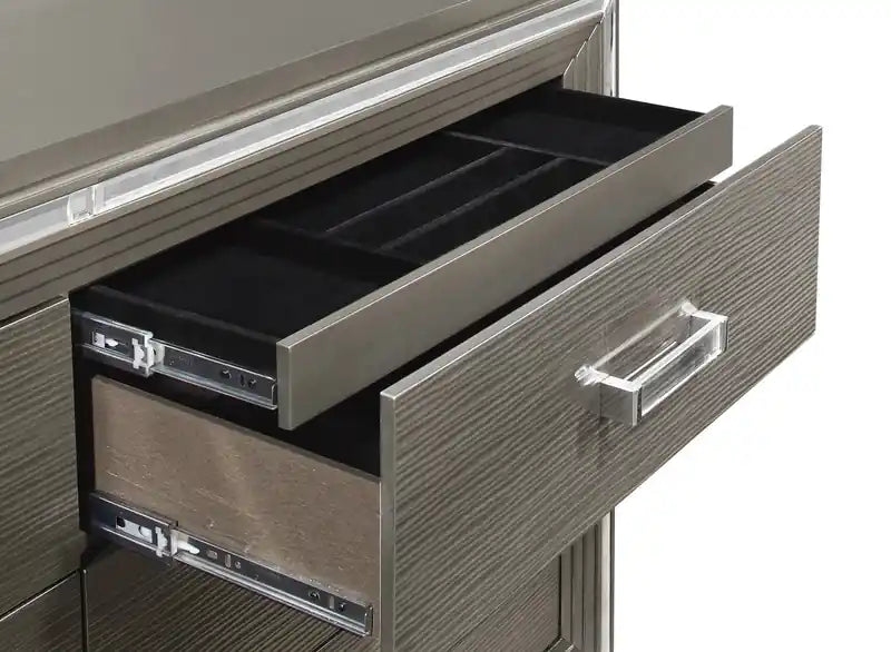Bedroom 6-Drawer Dresser, 66W x 41H, Glam