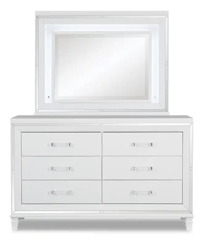 Bedroom 6-Drawer Dresser, 66W x 41H, Glam