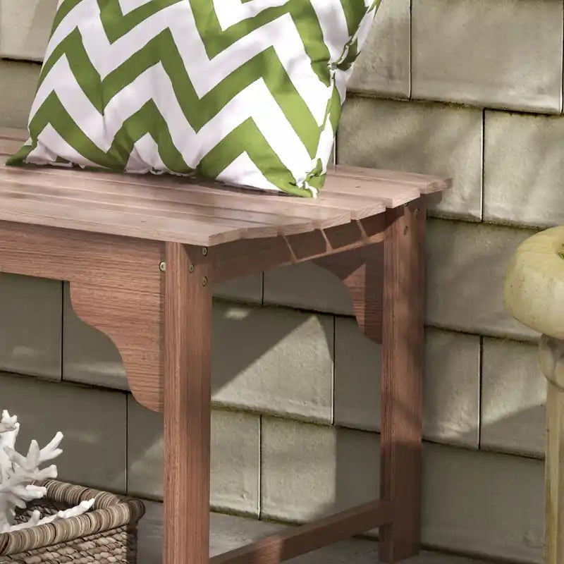 Wooden Garden Stool With Slatted Seat Front Porch Bench