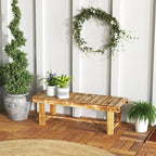 43.25 Banc de jardin extérieur en bois double assise carbonisée