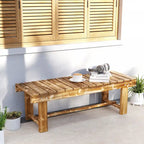 43.25 Banc de jardin extérieur en bois double assise carbonisée