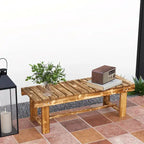 43.25 Banc de jardin extérieur en bois double assise carbonisée