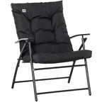 Foldable Lounge Chair, Fabric Upholstered Recliner With Armrest