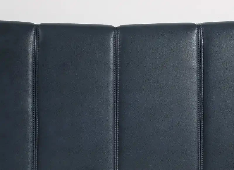 Platform Bed in Navy Vegan-Leather Fabric