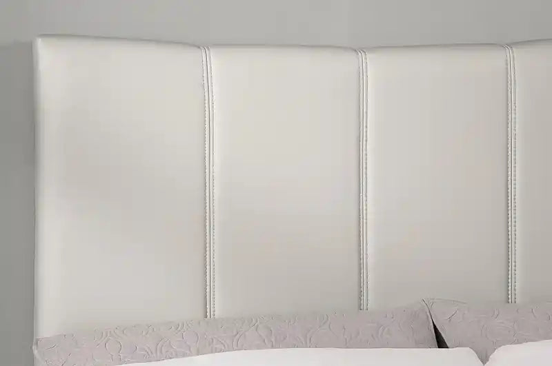 Platform Bed in Navy Vegan-Leather Fabric