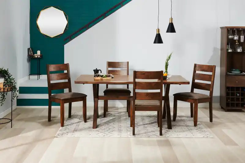 Dining Table, Wood, Live-Edge Look, 70.75W- Nutmeg Brown