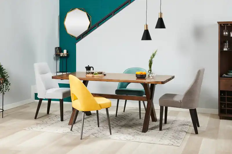 Dining Table, Wood, Live-Edge Look, 70.75W- Nutmeg Brown