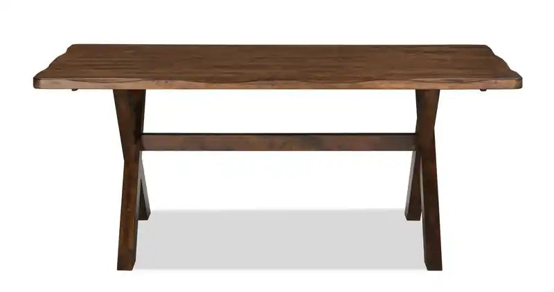 Dining Table, Wood, Live-Edge Look, 70.75W- Nutmeg Brown