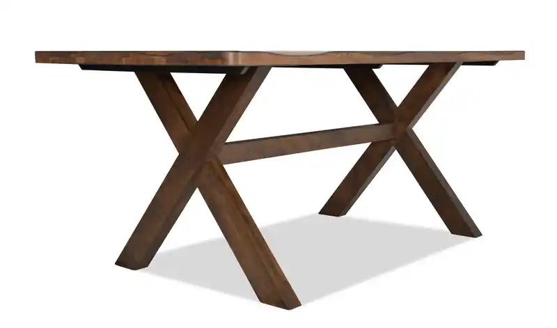 Dining Table, Wood, Live-Edge Look, 70.75W- Nutmeg Brown