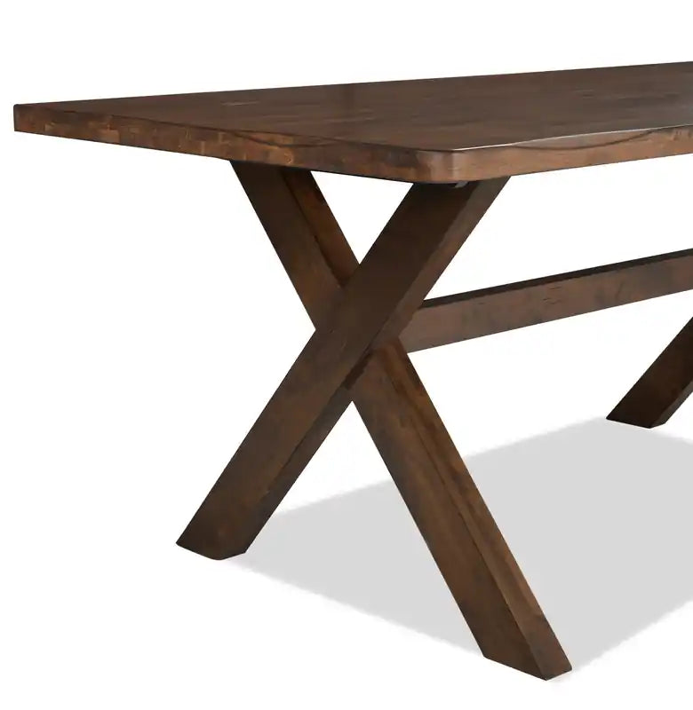 Dining Table, Wood, Live-Edge Look, 70.75W- Nutmeg Brown