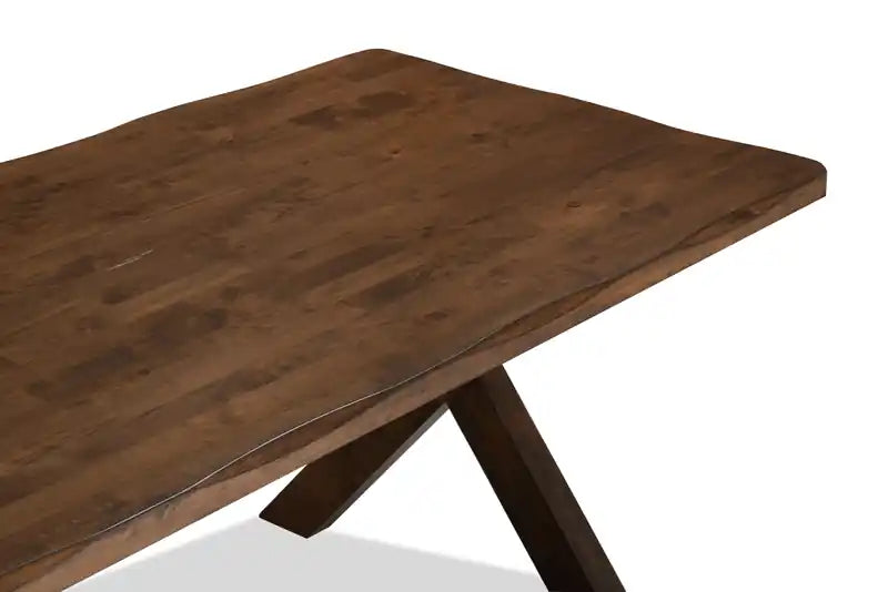 Dining Table, Wood, Live-Edge Look, 70.75W- Nutmeg Brown