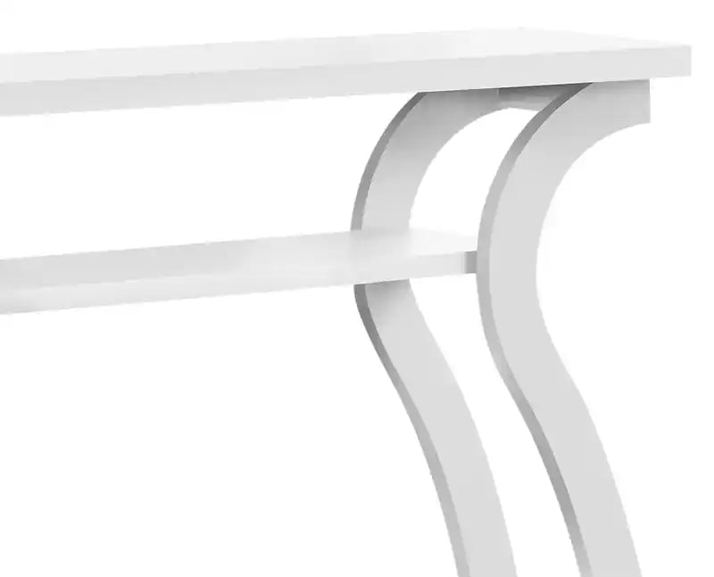 47.25 Sofa Table with Shelf - White & Gold