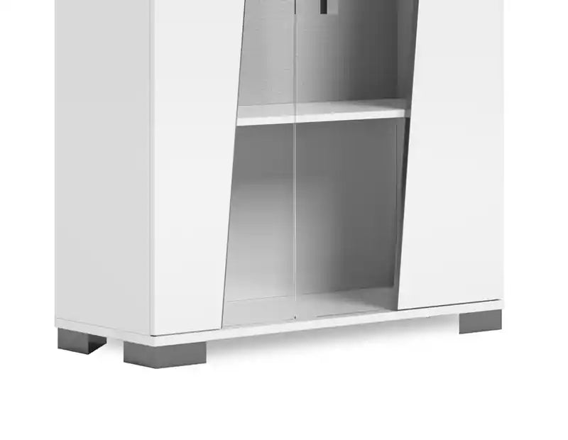 Dining Curio with Storage & Glass Display Shelves - Made in Italy, Modern, 40W