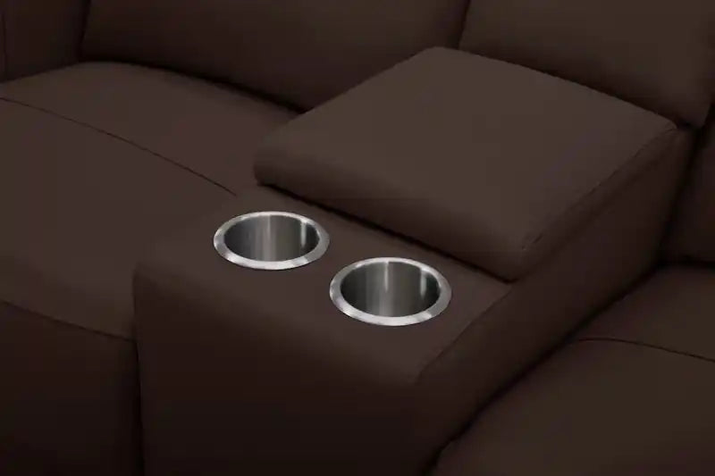 78 Top-Grain Genuine Leather Power Reclining Loveseat with Console - Silverado Chocolate Brown