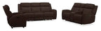 Causeuse inclinable électrique en cuir véritable pleine fleur 78 po avec console - Chocolat Silverado