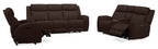 Causeuse inclinable électrique en cuir véritable pleine fleur 78 po avec console - Chocolat Silverado