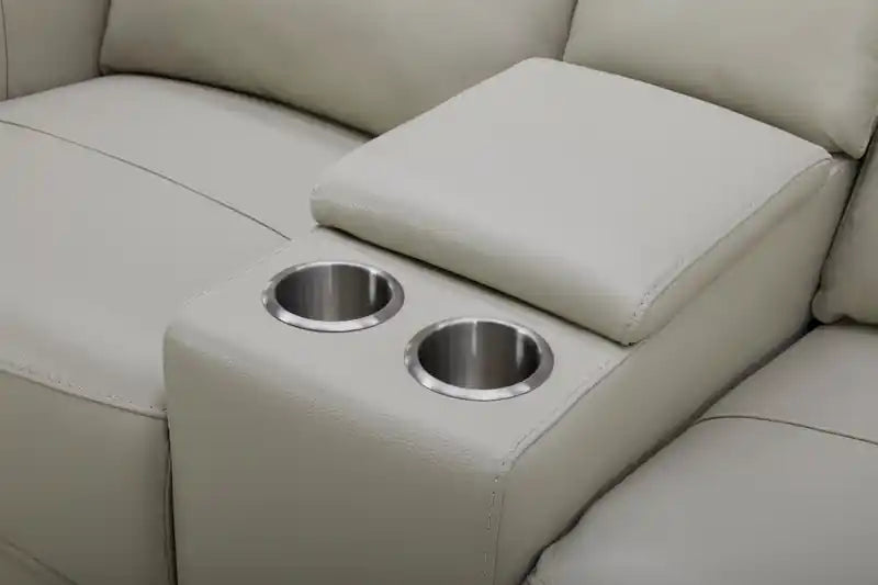 78 Top-Grain Genuine Leather Power Reclining Loveseat with Console - Silverado Chocolate Brown