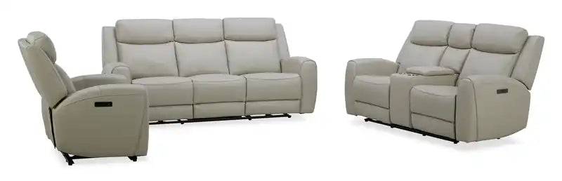 78 Top-Grain Genuine Leather Power Reclining Loveseat with Console - Silverado Chocolate Brown