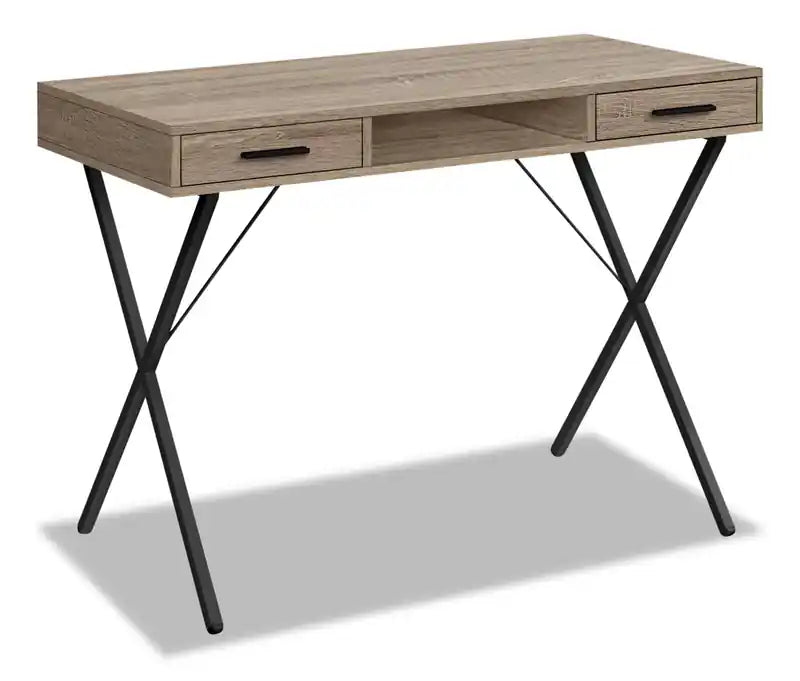 Rowan 42 Office Desk with 2-Drawers & Cubbyhole