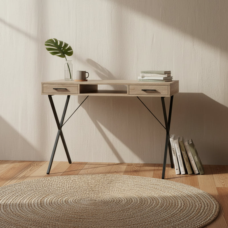 Bureau de 42 po avec 2 tiroirs et casier