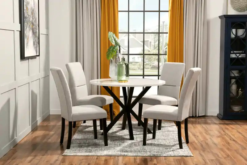 Dining Chair with Linen-Look Fabric