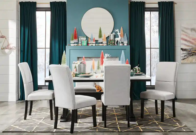 Dining Chair with Linen-Look Fabric