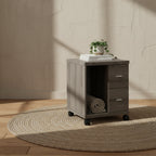 Willis 17.75 Filing Cabinet with 2-Drawers & Open Storage on Casters - Dark Taupe