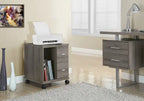Classeur mobile 2 tiroirs avec rangement ouvert et roulettes – Gris taupe foncé