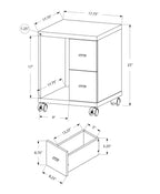 Classeur mobile 2 tiroirs avec rangement ouvert et roulettes – Gris taupe foncé
