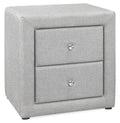 Zara Upholstered Bedside 2-Drawer Nightstand, 20.5W x 20.75H