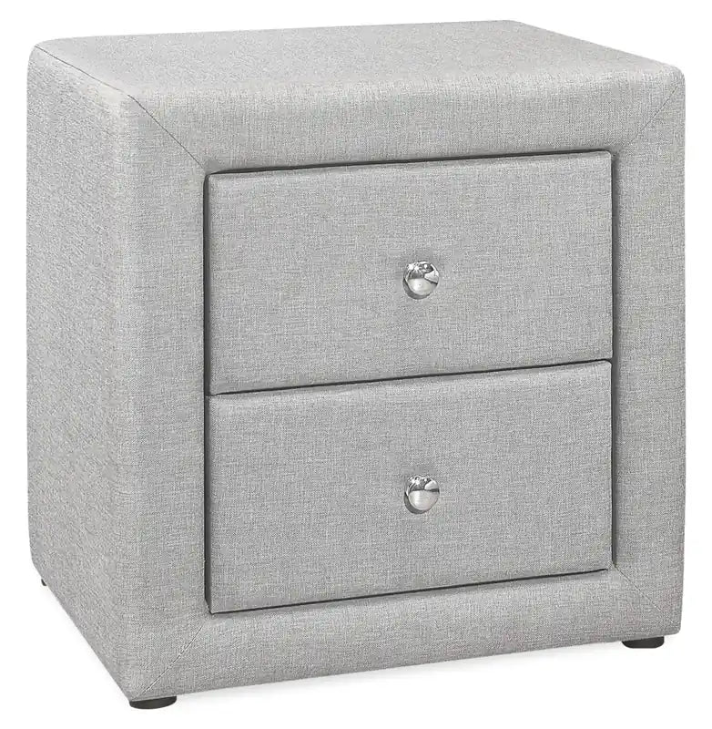 Zara Upholstered Bedside 2-Drawer Nightstand, 20.5W x 20.75H