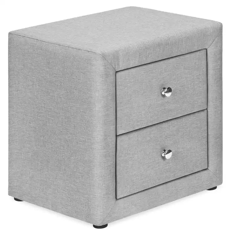 Upholstered Bedside 2-Drawer Nightstand, 20.5W x 20.75H